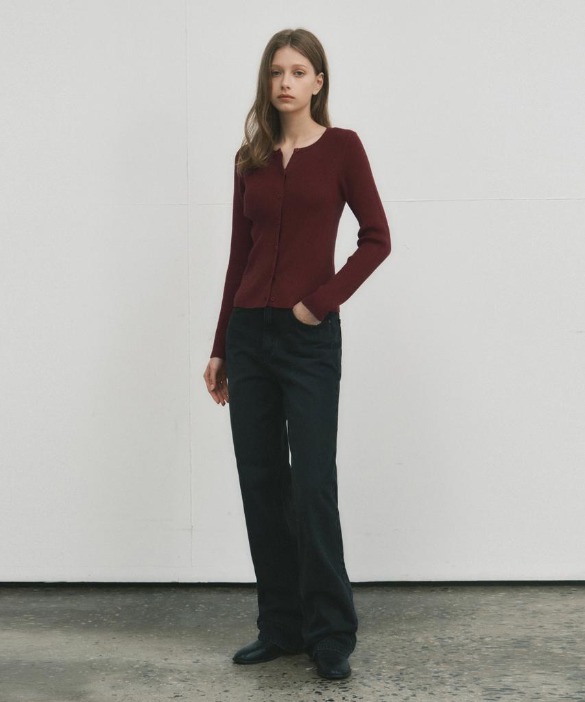 Wednesday Oasis For Woman Washable Sheer Knit Cardigan_Burgundy(Wc25-Kn35)