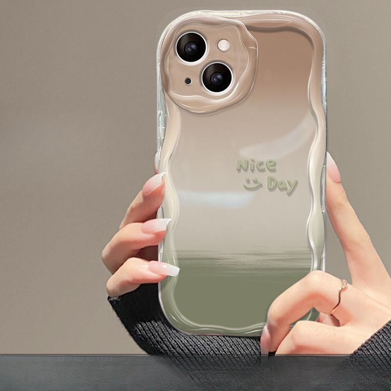 

Подходит для Apple 16 Чехол для мобильного телефона для женщин IPhone 15 Promax Gradient Smudge 11/12 Cream Shell 13/14 Apple 6s Plus