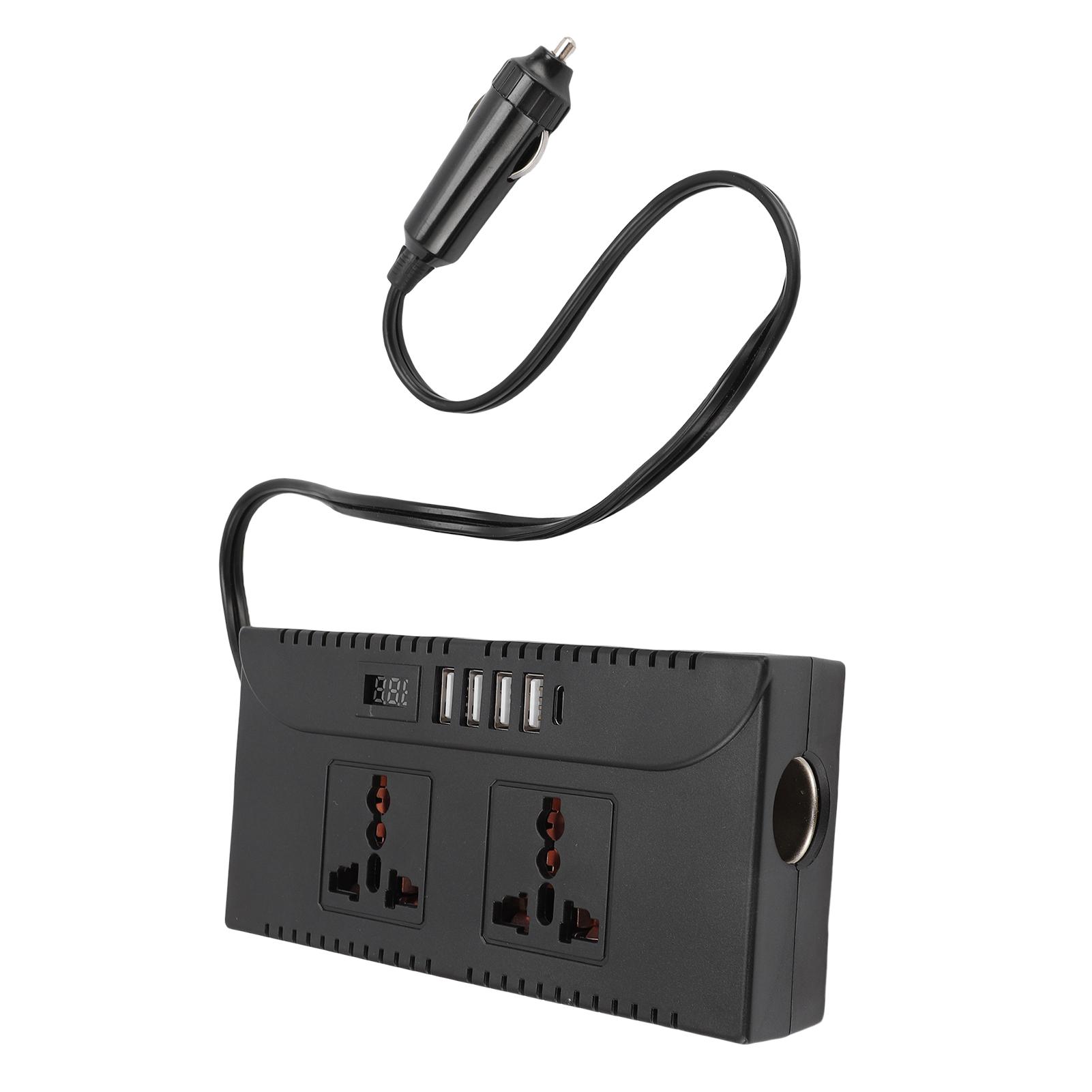 

150W Car Power Inverter DC 12V 24V to 220V 110V Voltage Intelligent Recognition 4 USB Ports 1 Type C Ports 2 Universal