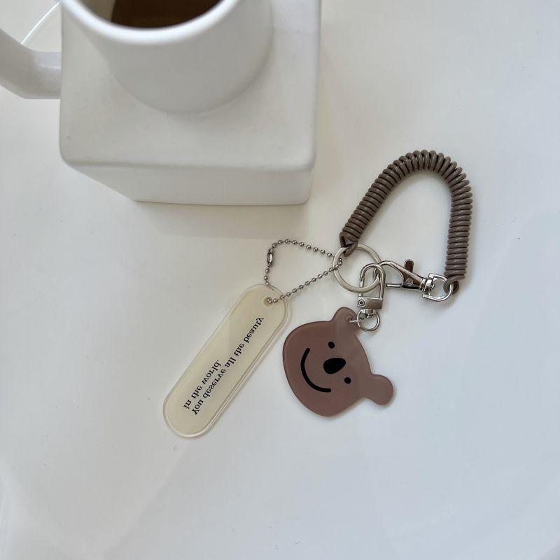 

Подвеска-веревка с пружиной, анти-потеря, милый маленький медведь для девочки, акриловый брелок, дизайн сумки, подвеска, аксессуары для рюкзака коричневый