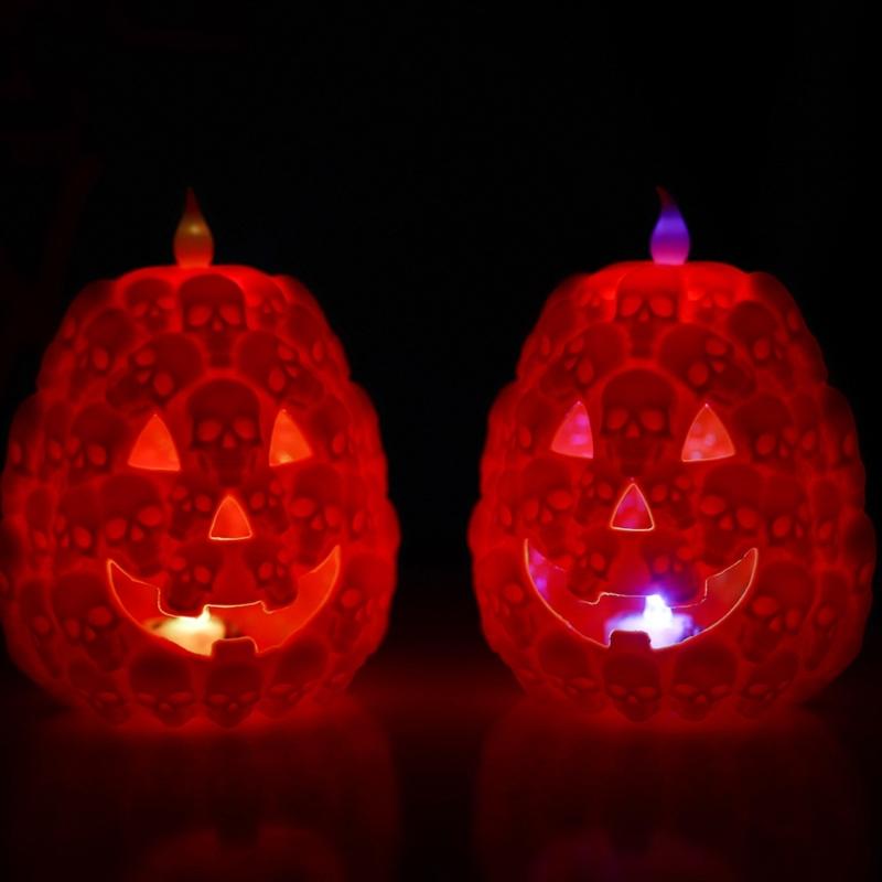 Set of 6 Halloween Decoration Pumpkins Decorative Halloween Pumpkin Lights LED Light Ornament for Indoor Decoration