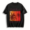 South Beach Miami Florida Palme Grafik Lässiges T-Shirt Reines Baumwoll-T-Shirt