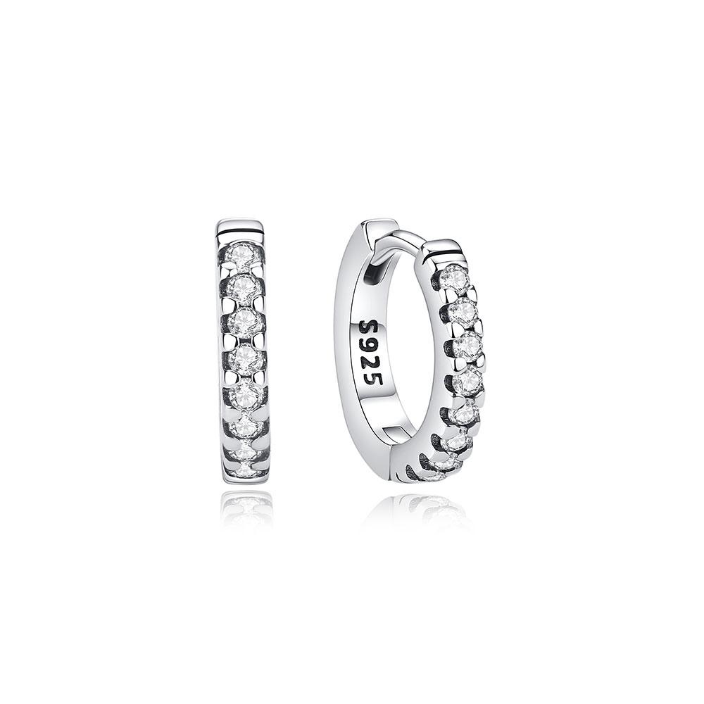 New 2025 Original 925 Sterling copper Earrings For Women Piercing Hoop Love Heart Earings Rose Gold Wedding Gift Luxury Zircon