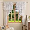 2pcs Sheer Lace Curtains with Pleated Ruffles Gauze Curtain