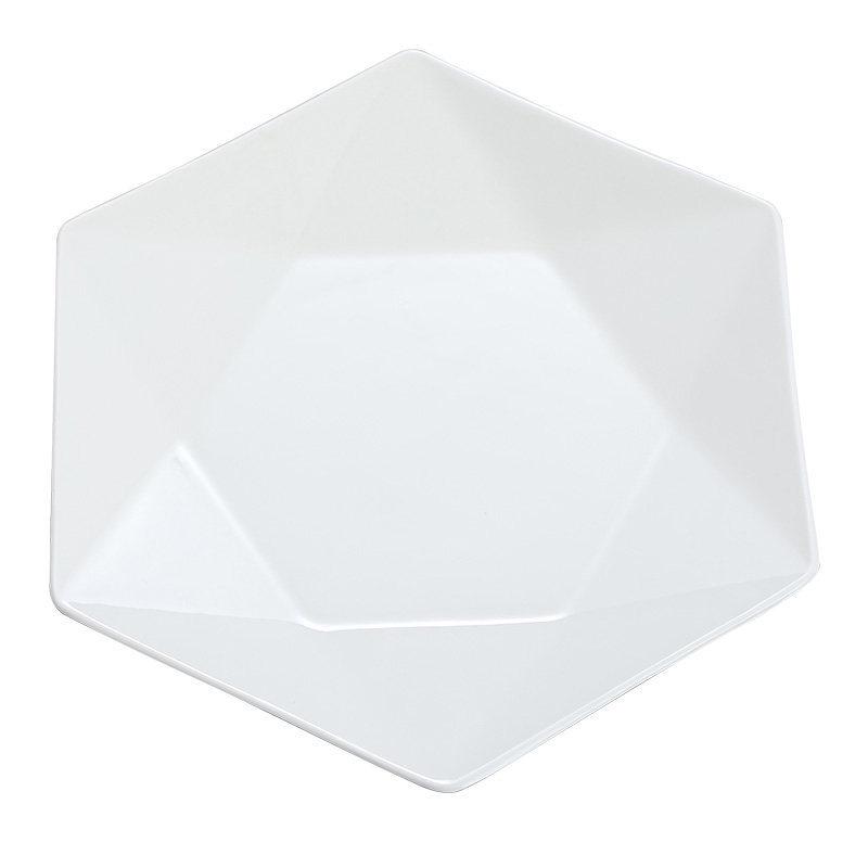 Hexagonal Ceramic Stir-Fry Plate for Home and Commercial Use