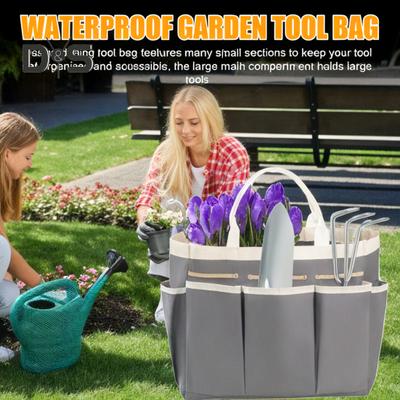Hageverktøy Oppbevaringsveske med ergonomisk håndtak Stor kapasitet Flere lommer Vanntett Allsidig Tote Oppbevaringsorganisering