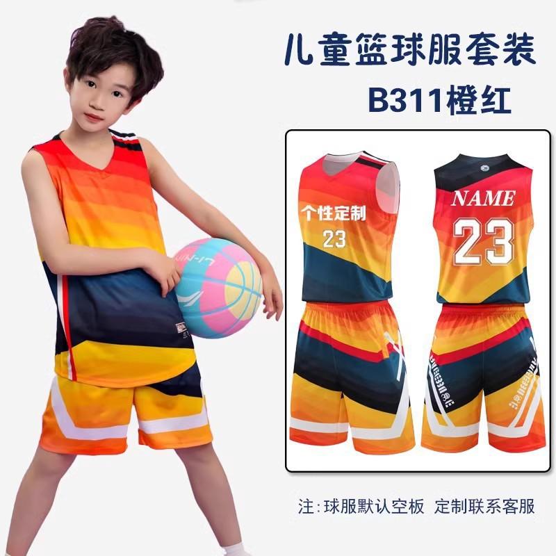 Kids Basketball Uniform Set Boys Girls Training Game Sportswear Sleeveless Jersey Team Outfit