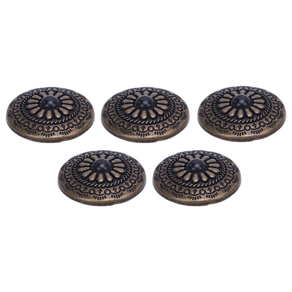 5 Sets Screw Back Button 30mm Round Shape Antique Bronze Black Turquoise Conchos with 4.5mm Screws F