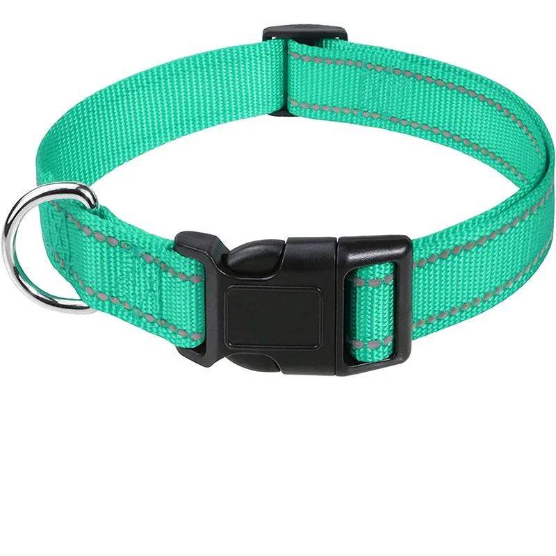 Reflective Dog Collar Strap with Adjustable Safety Nylon Pet Collar Pet Traction Rope Suitable for Small and Medium-Sized Pets