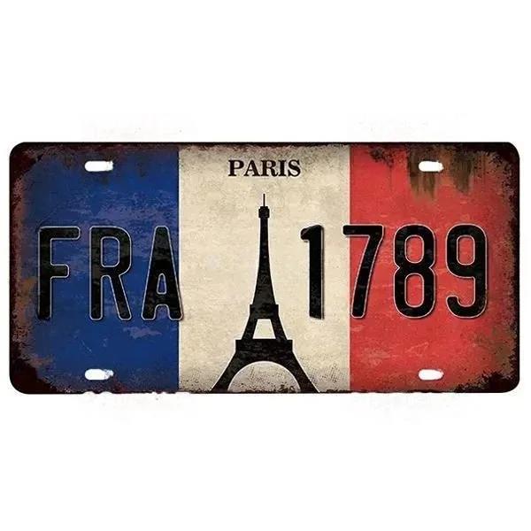 Vintage France City Plate PARIS/LYON/MARSEILLE Flag Poster Metal Plaque Aluminum Sign Man Cave Garage Club Bar Cafe Wall Decor
