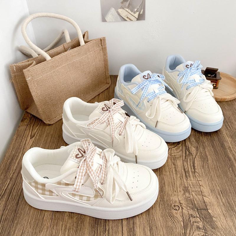 Fashion Hot Selling Summer 2025 New Color Block Grid Design Breathable Student Versatile Rubber Bottom Casual Shoes Micro Fiber Leather