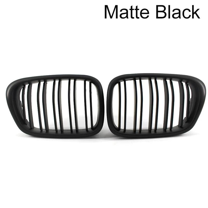 

For BMW E39 5 Series 525 528 1999-2003 Glossy Black Grille Car Front Hood Racing Grille Auto Accessories Dual Line Intake Grille B-Matte Black