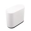 Plastic Trash Can with Press Type Lid Big White Garbage Container Bin for Bathroom Bedroom Kitchen Office