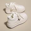 2025 Winter Velvet Little White Shoes New Korean Version Ins Female Students Height Increase Sports Board Shoes Warm and Casual C12-2