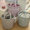 Cotton Storage Basket Collapsible Women Flower Pattern Underwear Storage Basket with Padded Handle for Any Room Organization