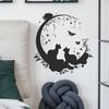 Creative Couple Cats Silhouette Wall Stickers, Romantic Home Decor for Bedroom, Living Room and Hallway, Love Themed Wall Art
