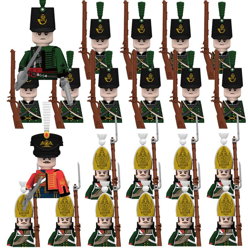 Medieval Castle Knight Soldier Building Blocks Napoleon Figures British French Infantry Cavalry General DIY Toy Gift S001