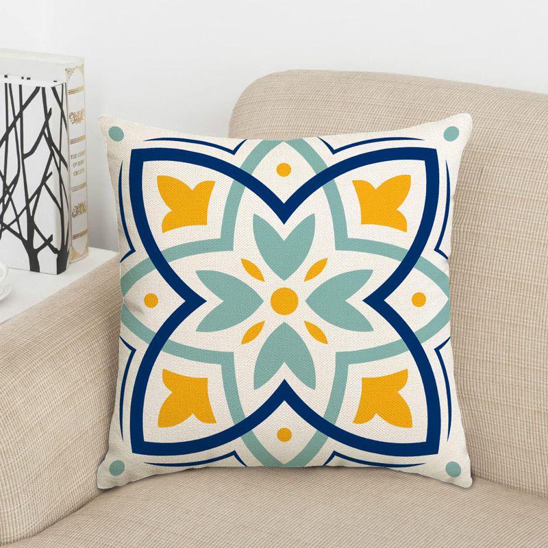 Colorful Floral Patterned Cushions for Sofa Decor Square polyester pillowcase, modern sofa decorative cushion cover