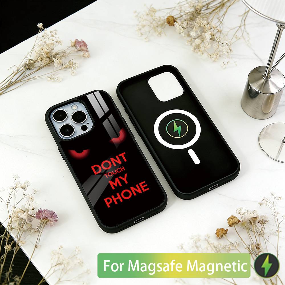 Fass mein-y Handy nicht an Handyhülle Für iPhone17,16,15,14,13,12,11 Plus,Pro Magnetisch Für Magsafe Kabelloses Laden