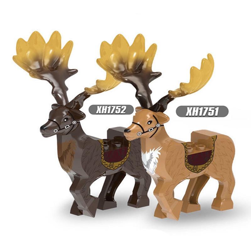 Kreativ Magi Mellan Serien Klassiska Djur Cyklar Byggklossar Krig Ridhäst Varg DIY Klossar Leksaker För Barn Julklappar