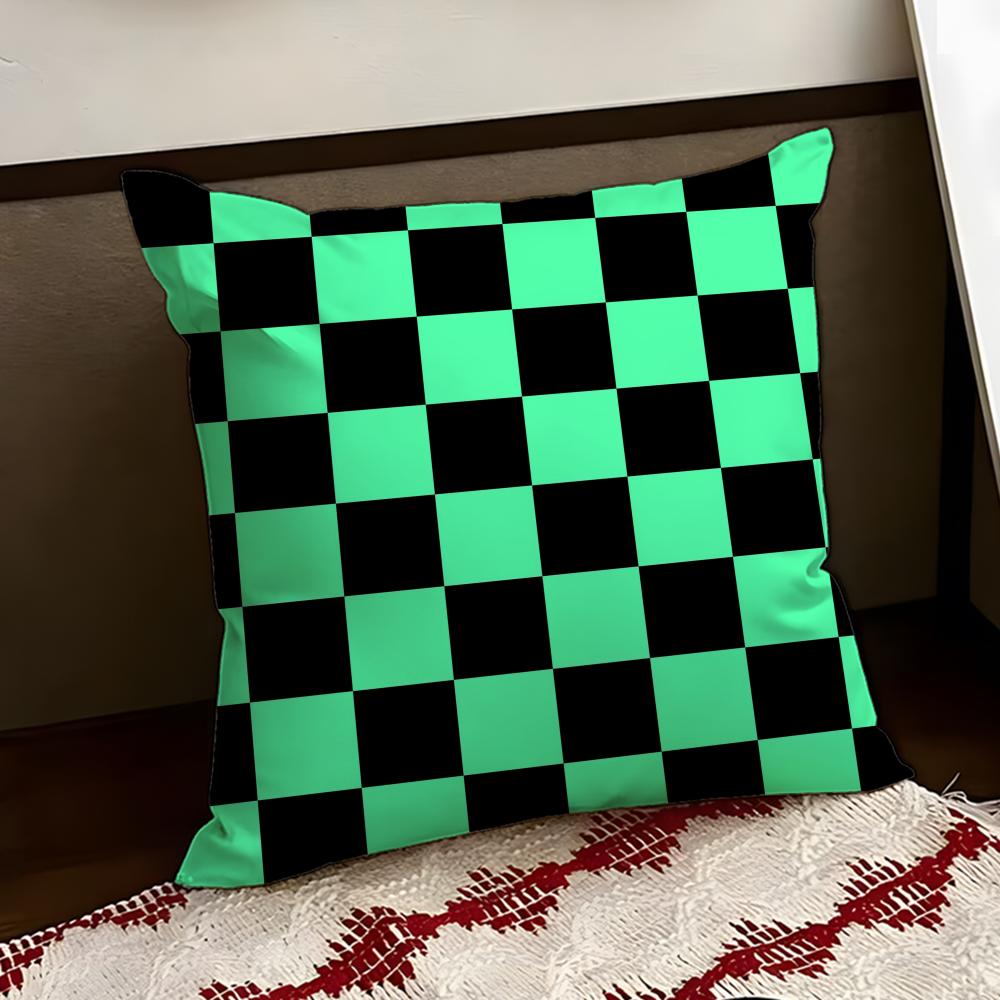 Black White Checkerboard Cushion Cover Reversible Soft Durable Pillow Cover Home  Car MultiScene Use for Daily Comfort