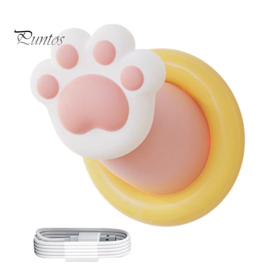 

Ночной светильник «кошачья лапка» с таймером автоматического выключения, мягкий свет, без мерцания, с регулировкой яркости, милый дизайн, детский ночник «кошачья лапка», украшение для рабочего стола 1pc