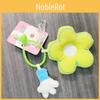 Flower Whimsical Plush Keychain For Cute Backpack Accessories And Gifts In Bright Pink Blue Yellow And Lemon Yellow Colors