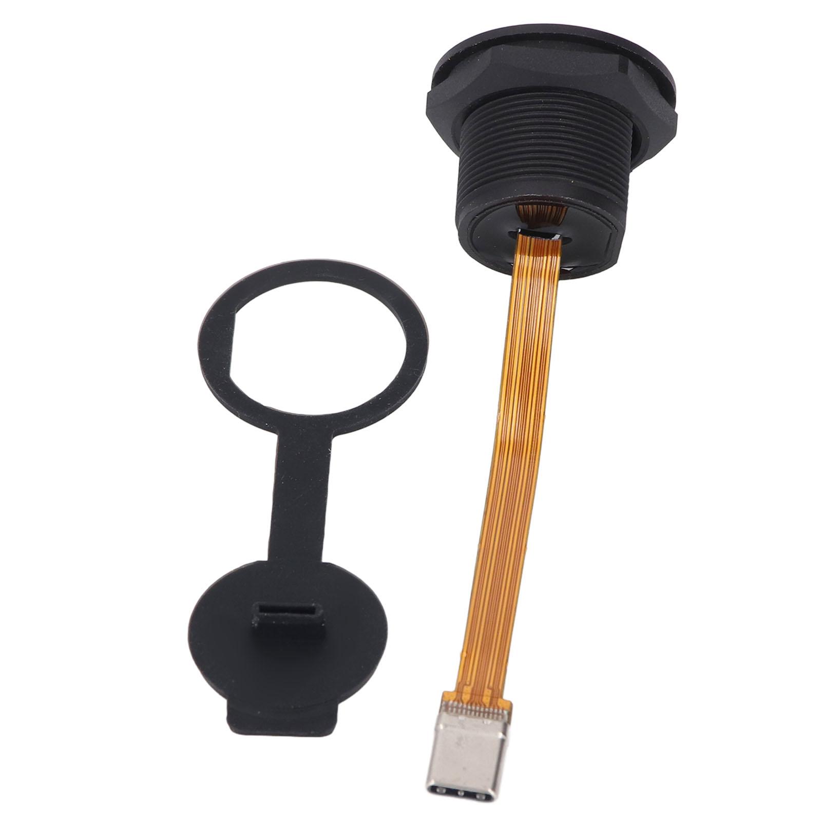 

Адаптер Type C 3.1 (мама) к Type C 3.1 (папа) для панельного монтажа, кабель FPC 0,1 м, IP67, резьбовой USB C 3.1 для панельного монтажа