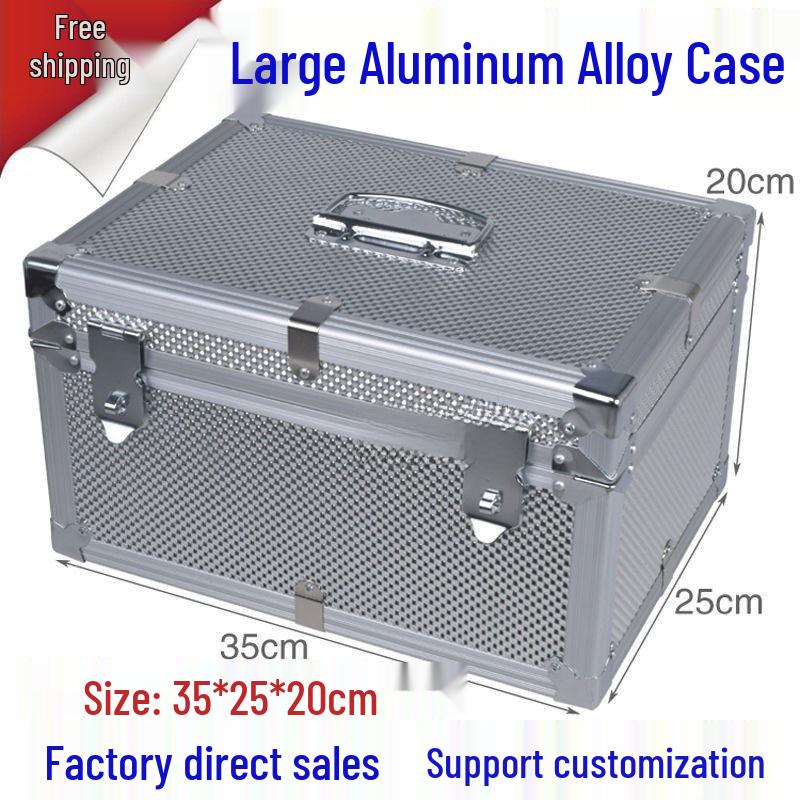 Große verschließbare Aufbewahrungsbox aus Aluminiumlegierung für Geld und Dokumente