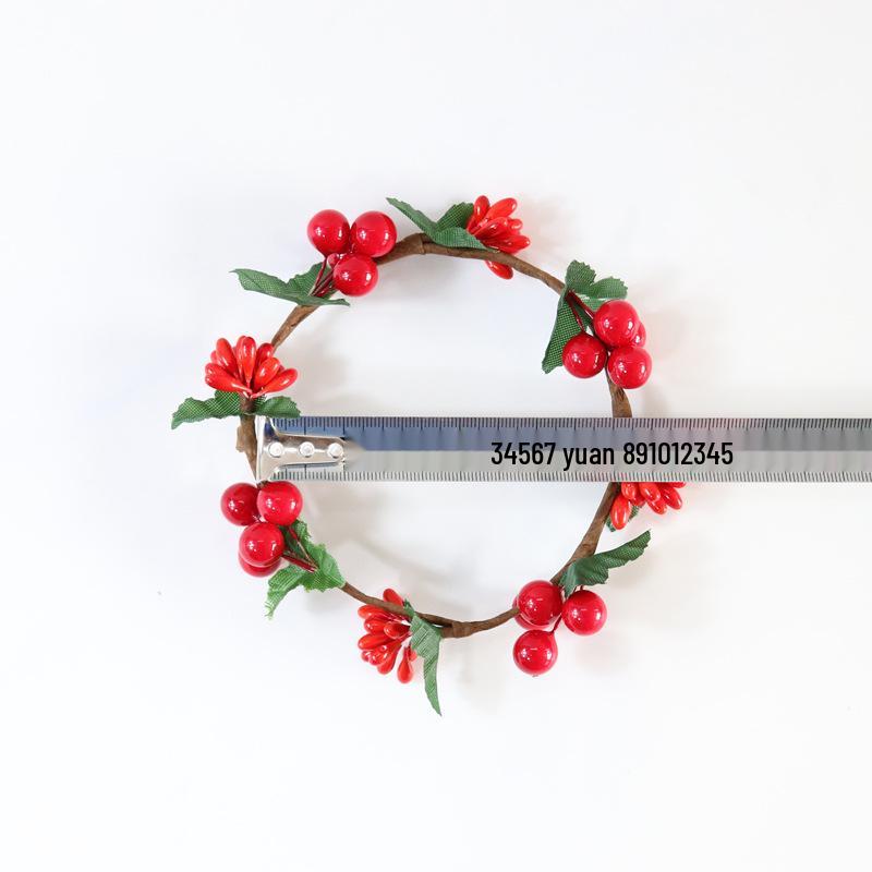 

Рождественский венок-подсвечник с красными ягодами Inner Diameter Approx. 9cm