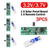 3.2v/3.7v Solar Powered  Small Street Light Panel 3PCS Solar Circuit Driver Board with Remote Control Automatic Power Reduction