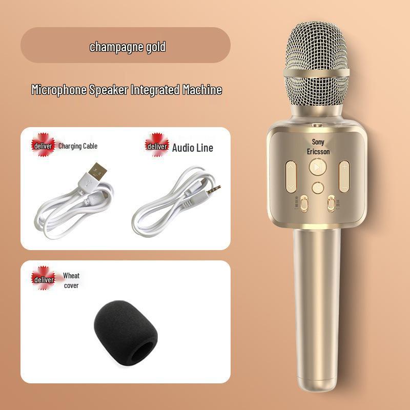 

Wireless Bluetooth Microphone & Speaker for Mobile - Sing K Songs at Home for Kids & Adults Integrated Microphone and Speaker