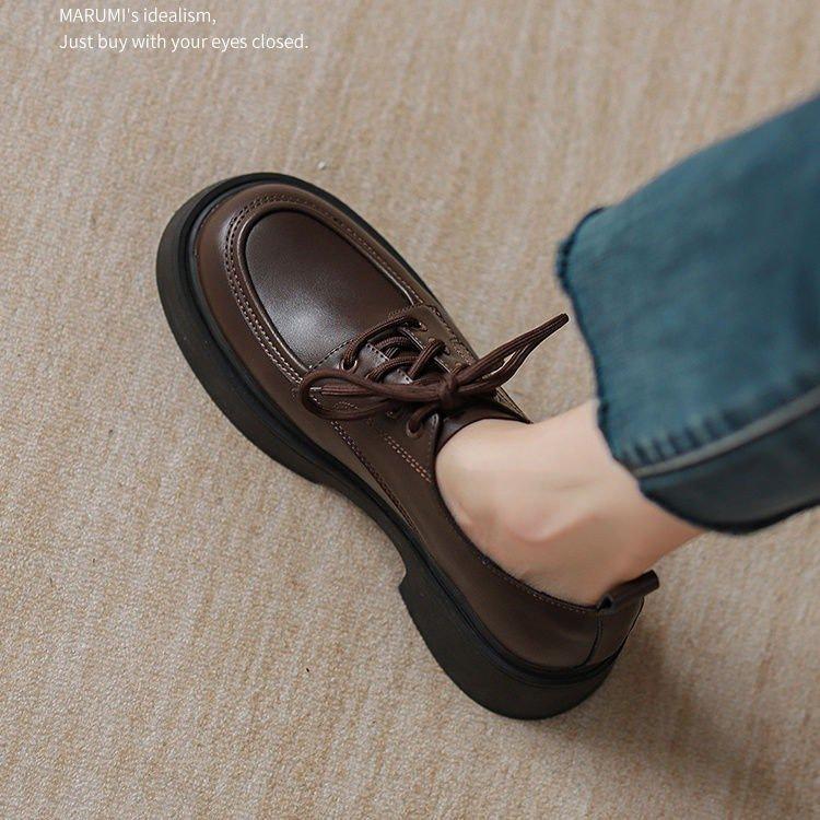 British Style Small Leather Shoes Women's Skirt 2025 Autumn New Muffin Platform Heightening Loafers Mary Jane Single Shoes