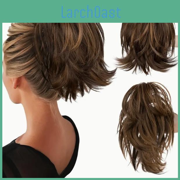 Short Claw Extension Ponytail Clip Pony Tails Hair Extensions For Women Synthetic Wavy Hairpieces For Daily Use