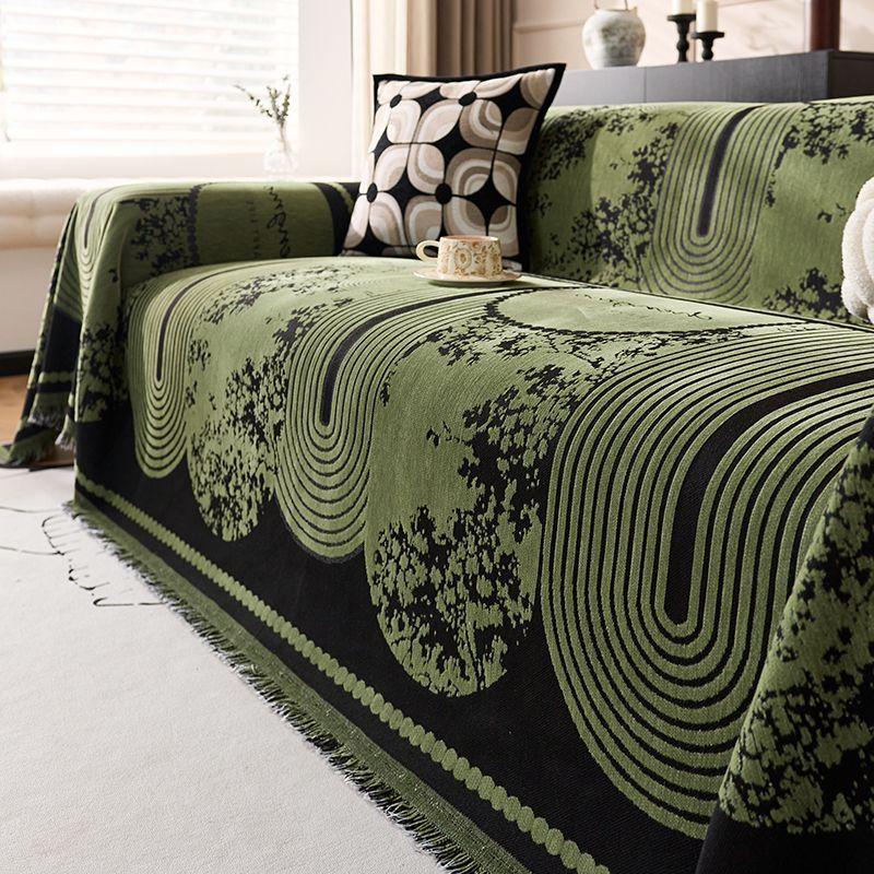 1 шт Утолщенный чехол на диван Популярная новая подушка для дивана Осень и зима Нескользящая Ткань для дивана Защита от царапин Кошка Плед 180X130CM зелёный 7450₽