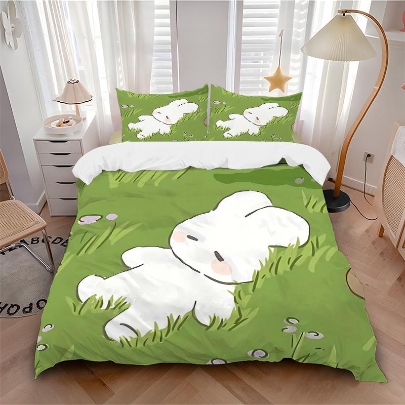 

3pcs Anime Cartoon Design Duvet Cover Set with Two Pillowcases (No Core), Festive Gift 135x200cm