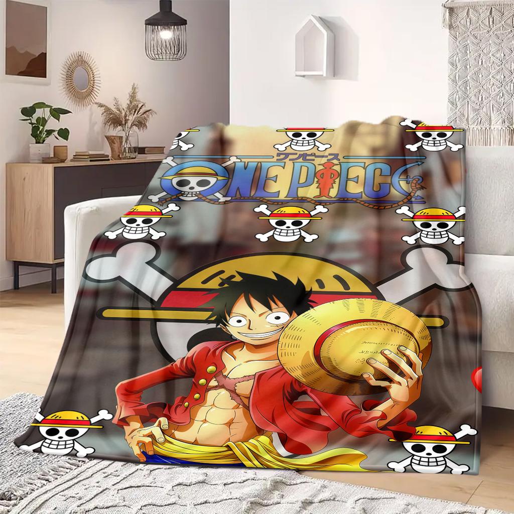 ONE PIECE Monkey D. Luffy Print Blanket Warm Comfortable Flannel Blanket Suitable for Bedrooms,Sofas, Beds,Chairs -QIAO105