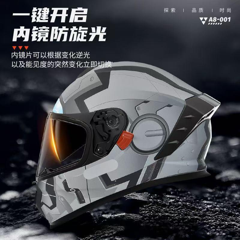 DOT CCC Certified Full Face Motorcycle Helmet Men Women All Season Use With Anti-Fog Visor