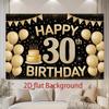 1pc Birthday & Wedding 30th Gift Box Cake Large Party Banner Golden Polyester