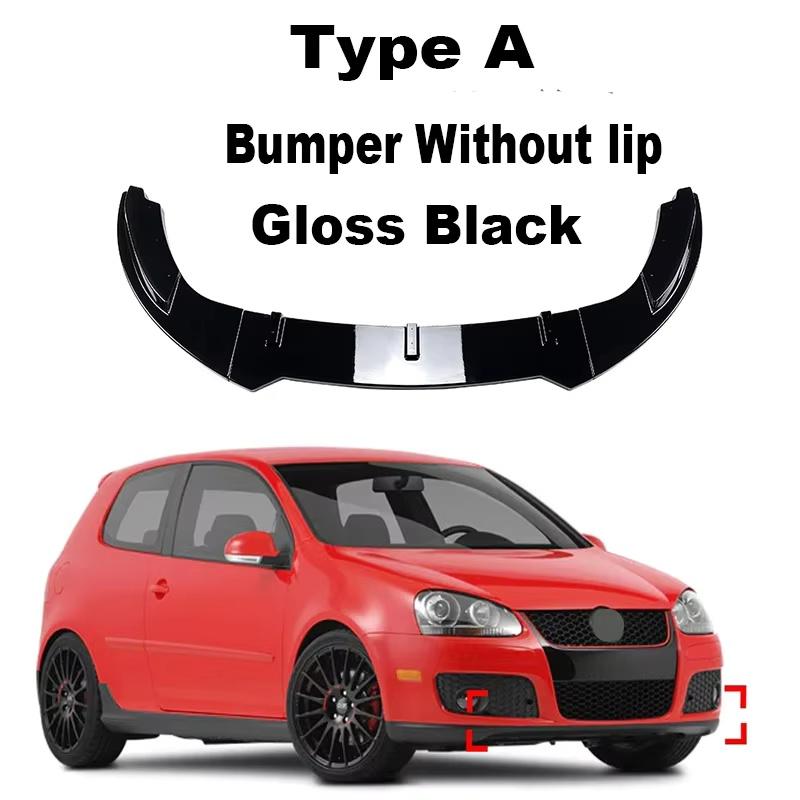Car Front Bumper Lip Splitter Diffuser Body Kit Spoiler Bumper Guard Protector Parts For VW Golf 5 Golf MK5 GTI Jetta MK5 GLI Type A Gloss Black
