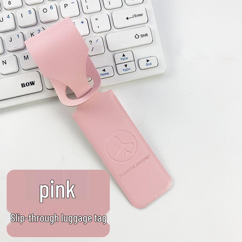 Double-sided Leather Luggage Tag with Cardstock Strap