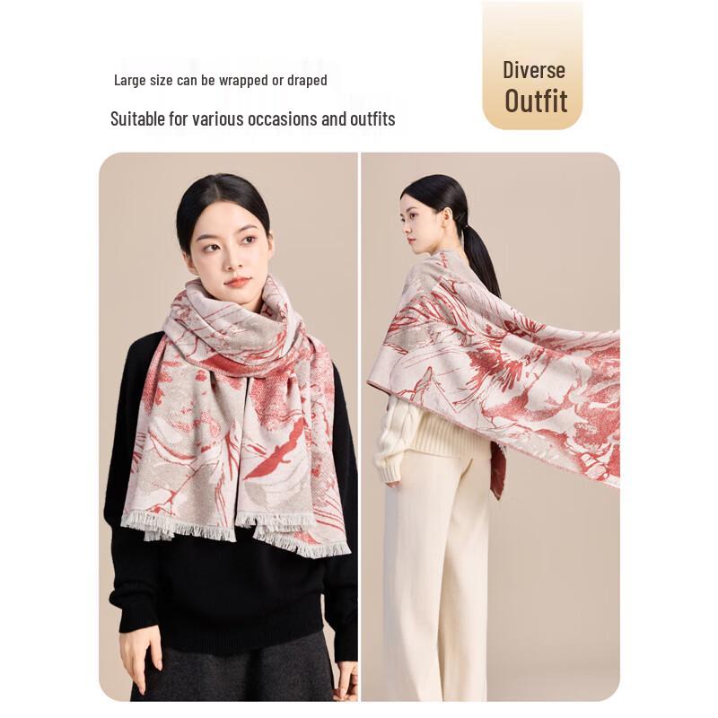 JIUMU Silk Brushed Shawl Scarf