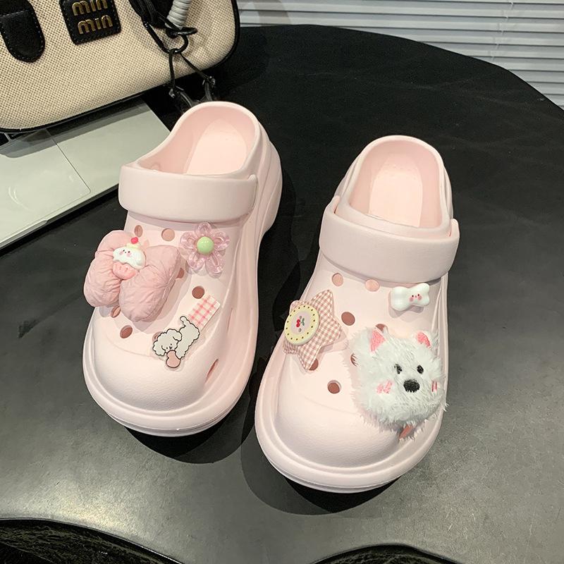 Stepping On Shit Hole Shoes Women Wear Outside the Summer of 2025 New Beach Leisure Thick-soled Daily Bag Head Cool Slippers