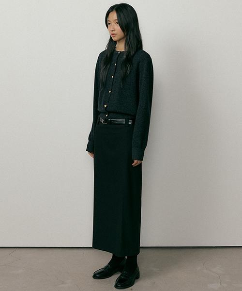 Lingseoul Standard H-Line Long Skirt-Black