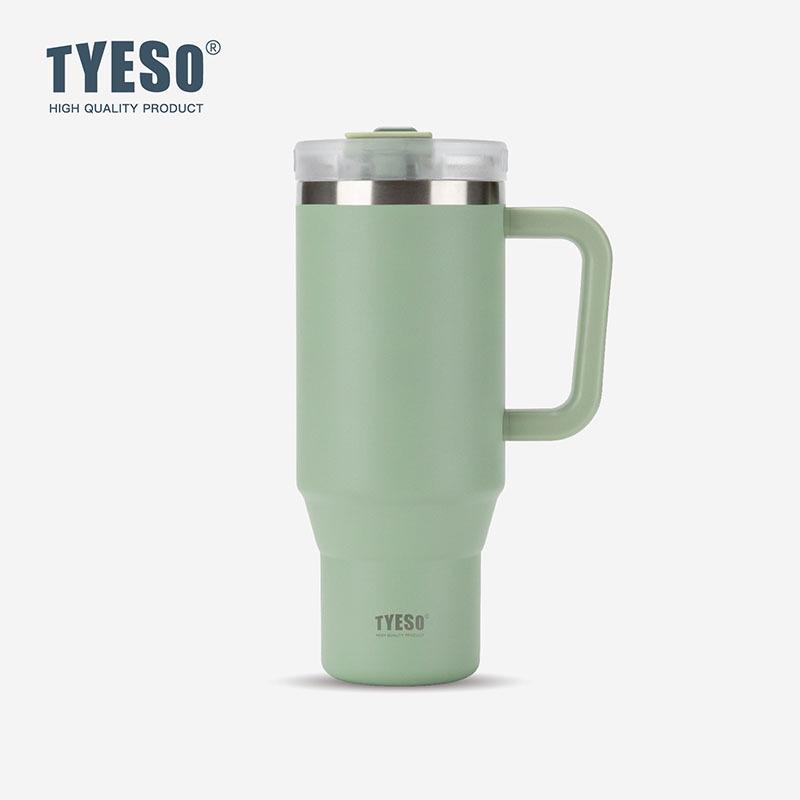 Taishuo Große Kapazität 304 Edelstahl Isolierter Kaffeebecher mit Strohhalm und Autohalterung