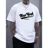 European Sizes  Men'S T-Shirt Men'S Round Neck Short Sleeve Fashion Letter Print Casual Trendy T-Shirt