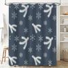 Snowflake Christmas Shower Curtain Waterproof Fabric 3D Printed Home Decoration Bathroom Window Curtains in Blue White Design wi