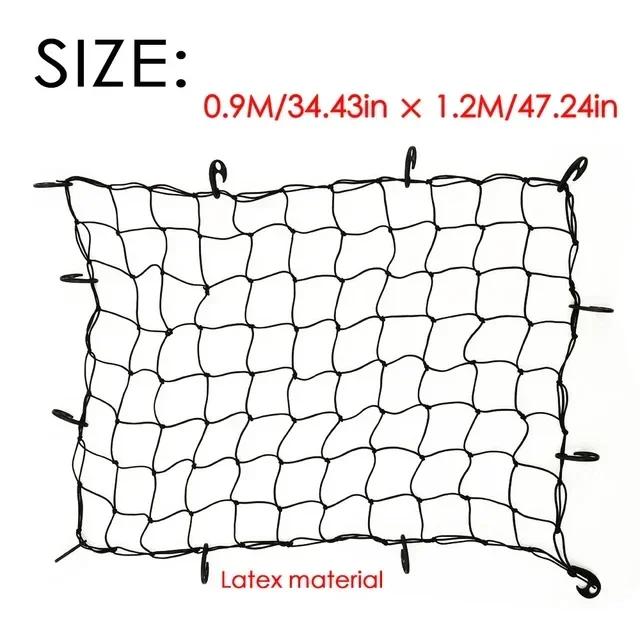 Car Roof Luggage Net (New Style) - 120*90cm Rope Net for SUV Roof Rack, Luggage Fixing Cover with Straps чёрный