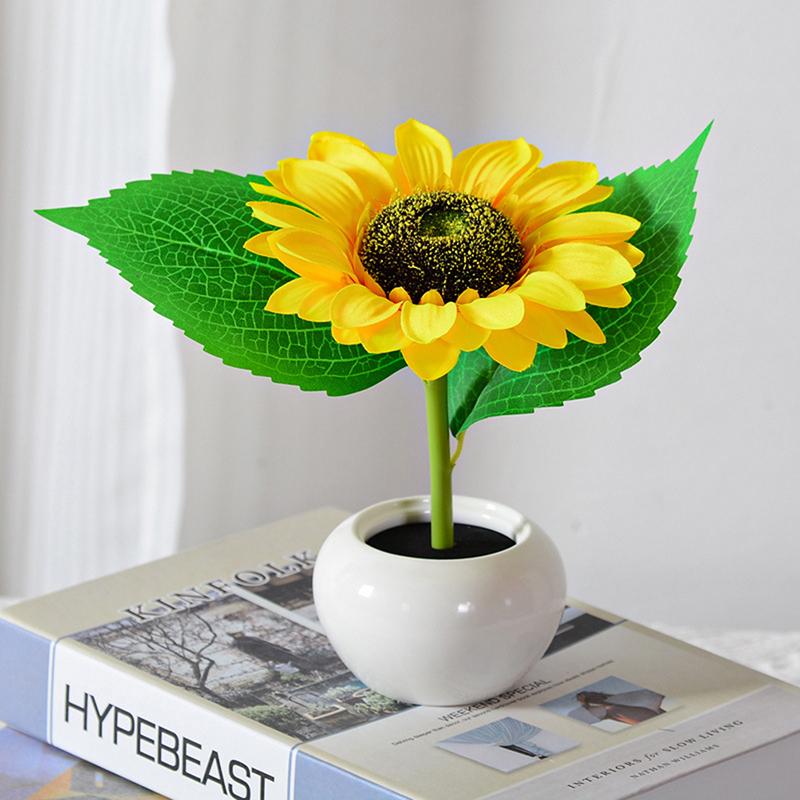 

Led Sunflower Artificial Night Light Bedroom Dormitory Decorative Table Lamp Simulation Flowers Light 25cm