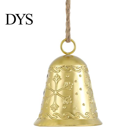 Christmas Garland Accessories Large Bell with Snowflake Design, Metal Hanging Ornament Heavy Duty Bells Jute Rope for Home, Garden, Holiday